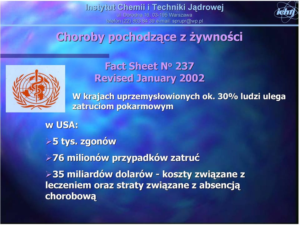 . 30% ludzi ulega zatruciom pokarmowym 5 tys.