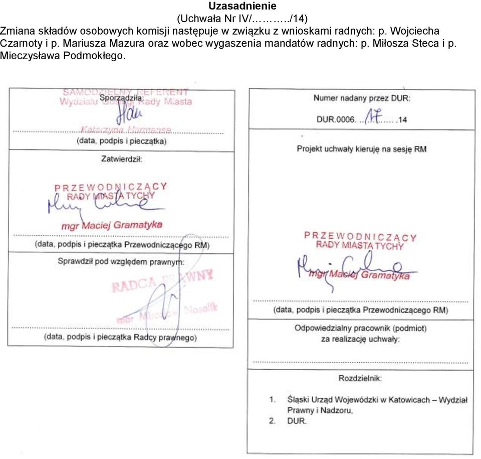 z wnioskami radnych: p. Wojciecha Czarnoty i p.
