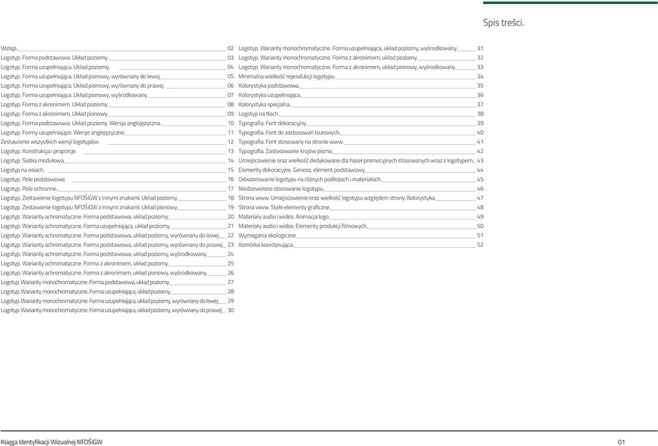 05 Minimalna wielkość reprodukcji logotypu. 34 Forma uzupełniająca. Układ pionowy, wyrównany do prawej. 06 Kolorystyka podstawowa. 35 Forma uzupełniająca. Układ pionowy, wyśrodkowany.