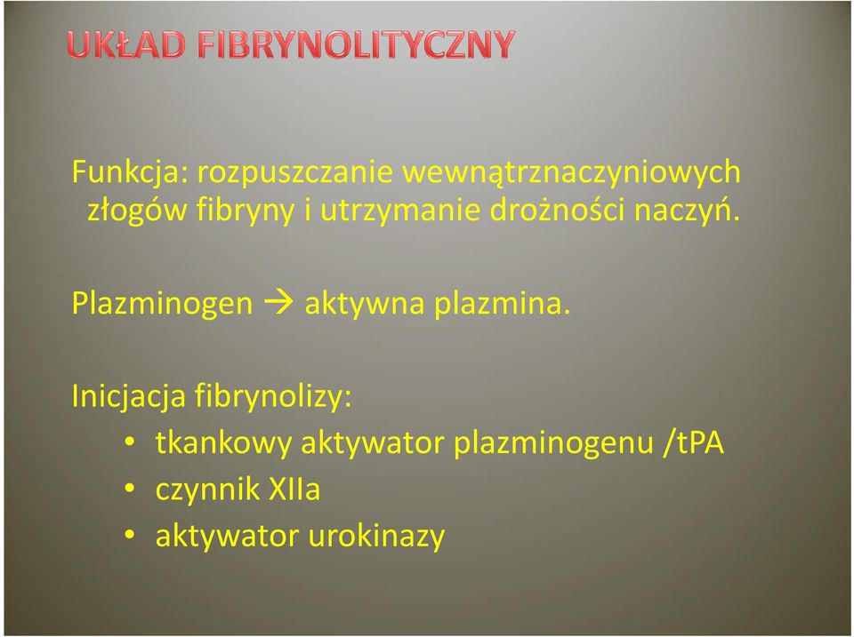 Plazminogen aktywna plazmina.