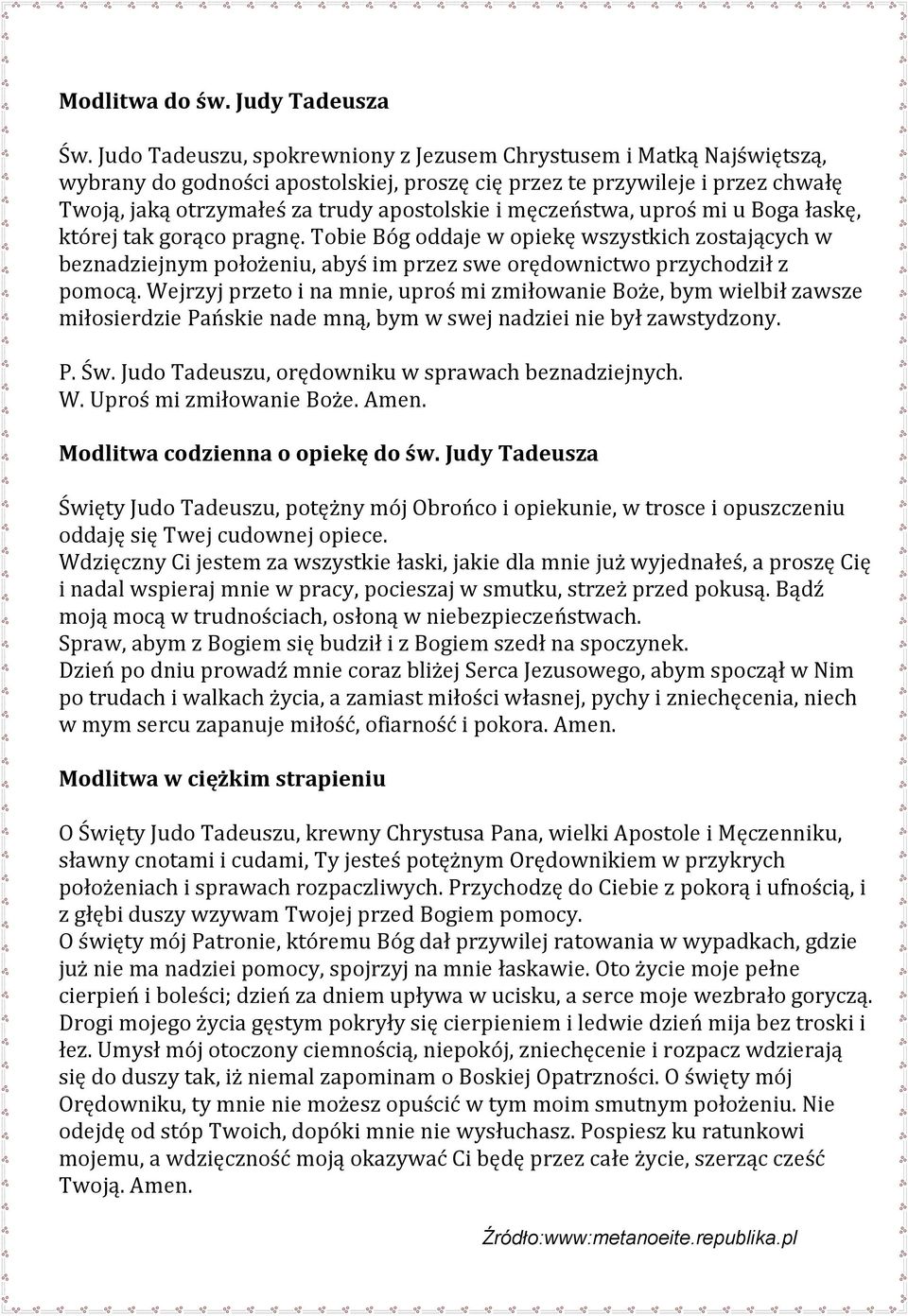 Św. Juda Tadeusz- patron spraw beznadziejnych - PDF Free Download