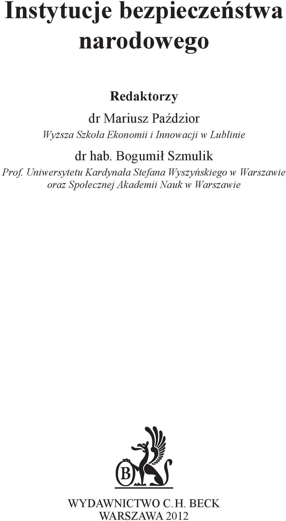 Instytucje bezpieczeństwa narodowego - PDF Darmowe pobieranie