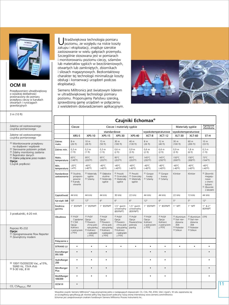 Szczególnie stosowana jest w pomiarach i monitorowaniu poziomu cieczy, szlamów lub materia ów sypkich w bezciênieniowych, otwartych lub zamkni tych, zbiornikach i silosach magazynowych.