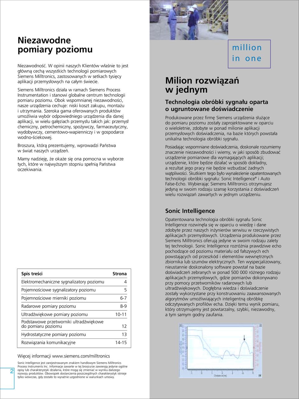 Siemens Milltronics dzia a w ramach Siemens Process Instrumentation i stanowi globalne centrum technologii pomiaru poziomu.