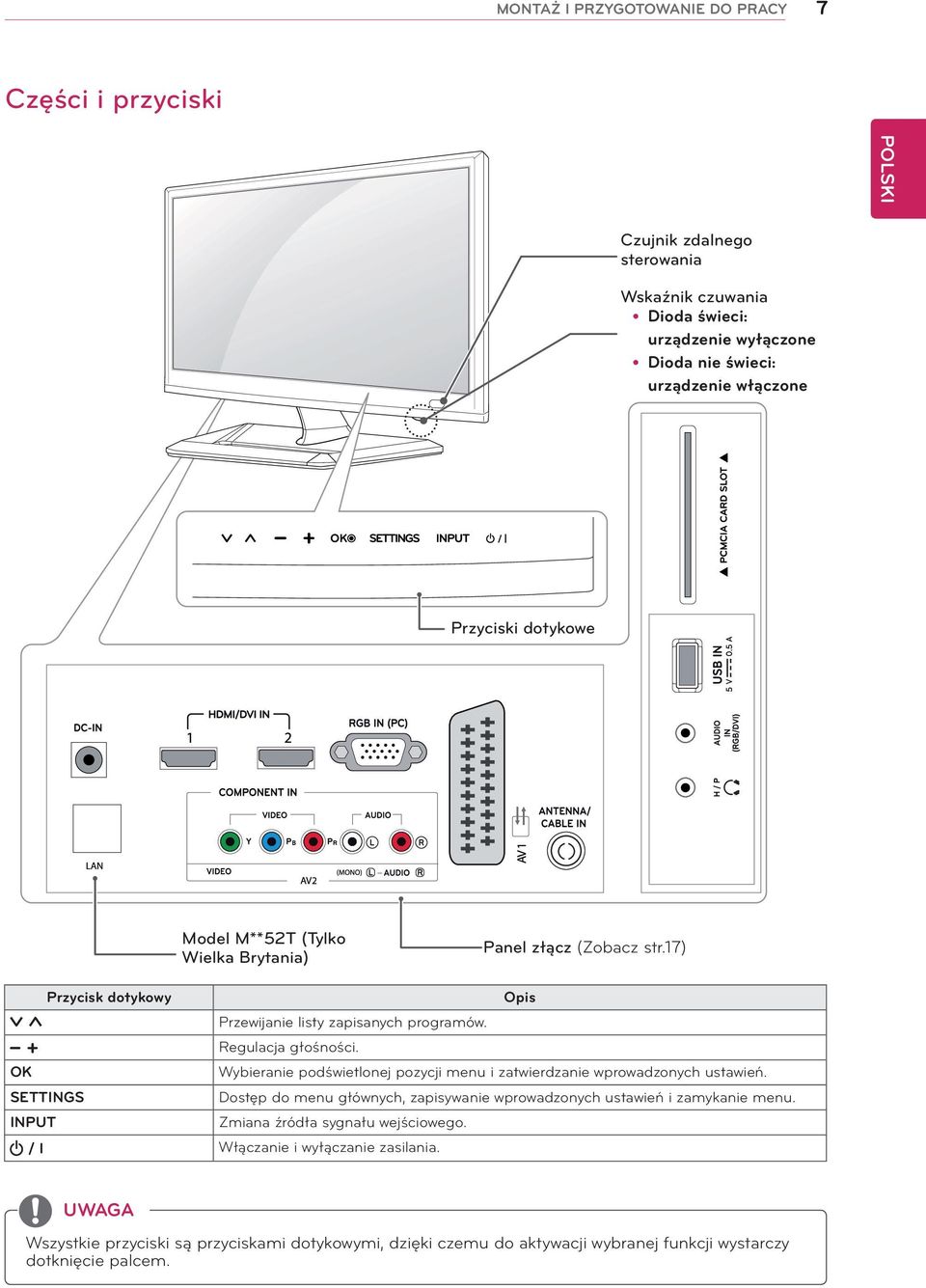 OK Wybieranie podświetlonej pozycji menu i zatwierdzanie wprowadzonych ustawień. SETTINGS Dostęp do menu głównych, zapisywanie wprowadzonych ustawień i zamykanie menu.