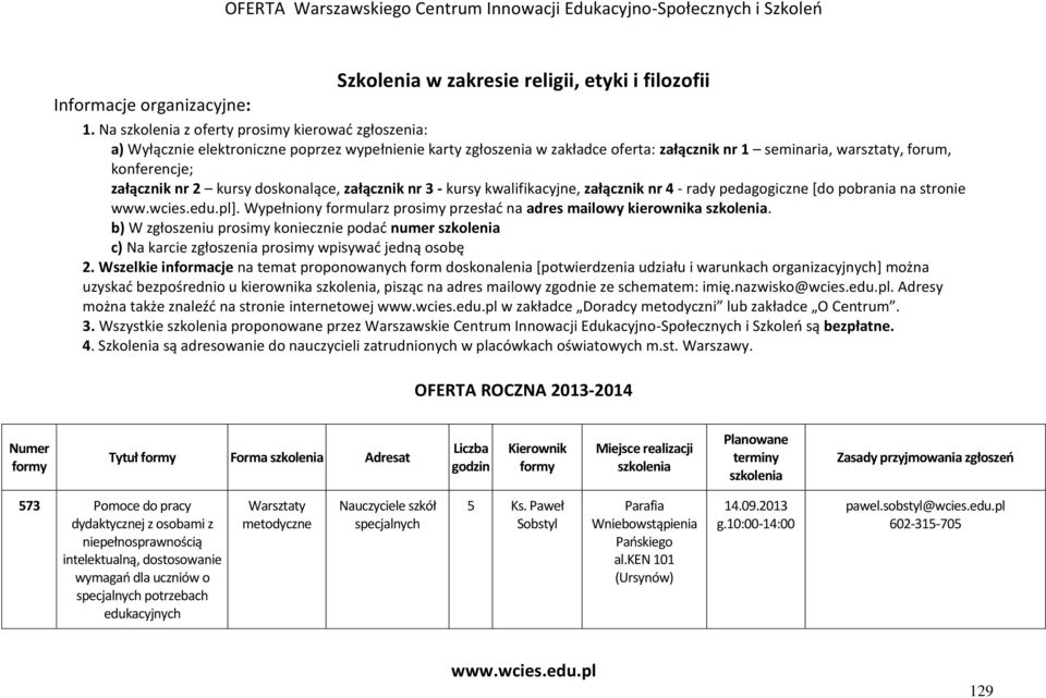 załącznik nr 2 kursy doskonalące, załącznik nr 3 - kursy kwalifikacyjne, załącznik nr - rady pedagogiczne [do pobrania na stronie ].