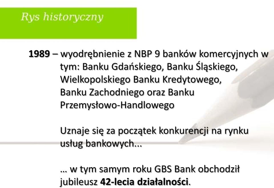 Banku Przemysłowo-Handlowego Uznaje się za początek konkurencji na rynku