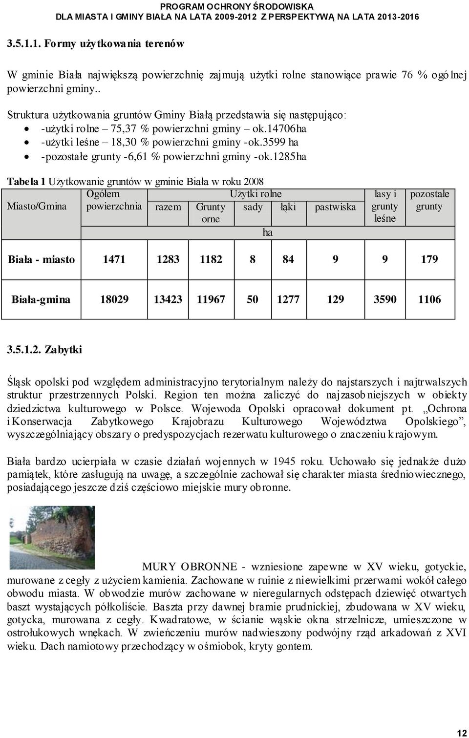 3599 ha -pozostałe grunty -6,61 % powierzchni gminy -ok.