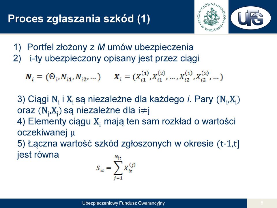 Pary (N i,x i ) oraz (N j,x j ) są niezależne dla i j 4) Elementy ciągu X i mają ten sam rozkład