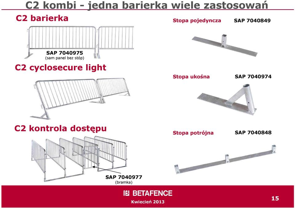 stóp) C2 cyclosecure light Stopa ukośna SAP 7040974 C2