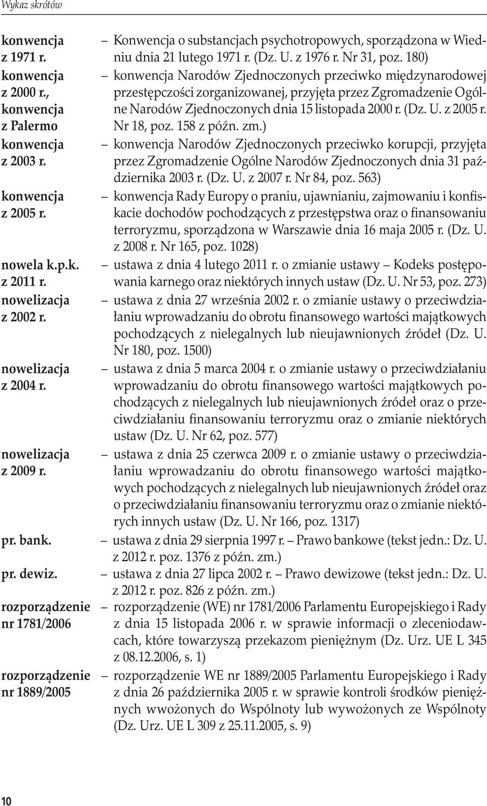 z 2005 r. konwencja z Palermo Nr 18, poz. 158 z późn. zm.) konwencja konwencja Narodów Zjednoczonych przeciwko korupcji, przyjęta z 2003 r.