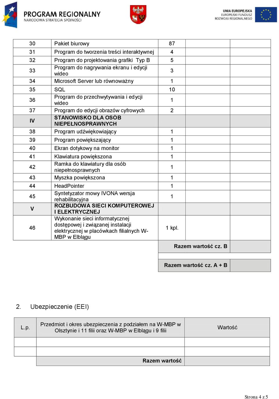 monitor 4 Klawiatura powiększona 42 Ramka do klawiatury dla osób niepełnosprawnych 43 Myszka powiększona 44 HeadPointer 45 Syntetyzator mowy IVONA wersja rehabilitacyjna V ROZBUDOWA SIECI