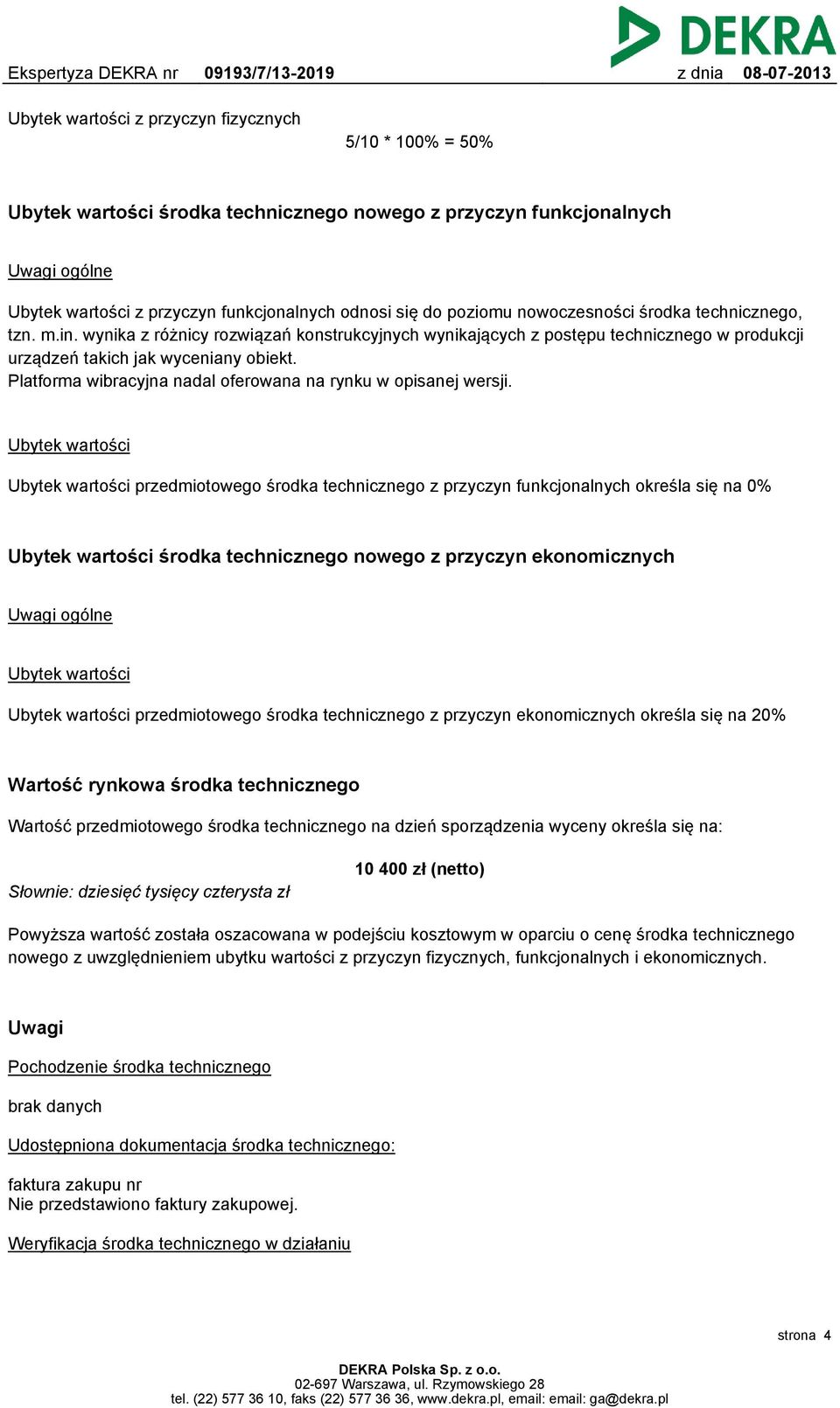 Platforma wibracyjna nadal oferowana na rynku w opisanej wersji.