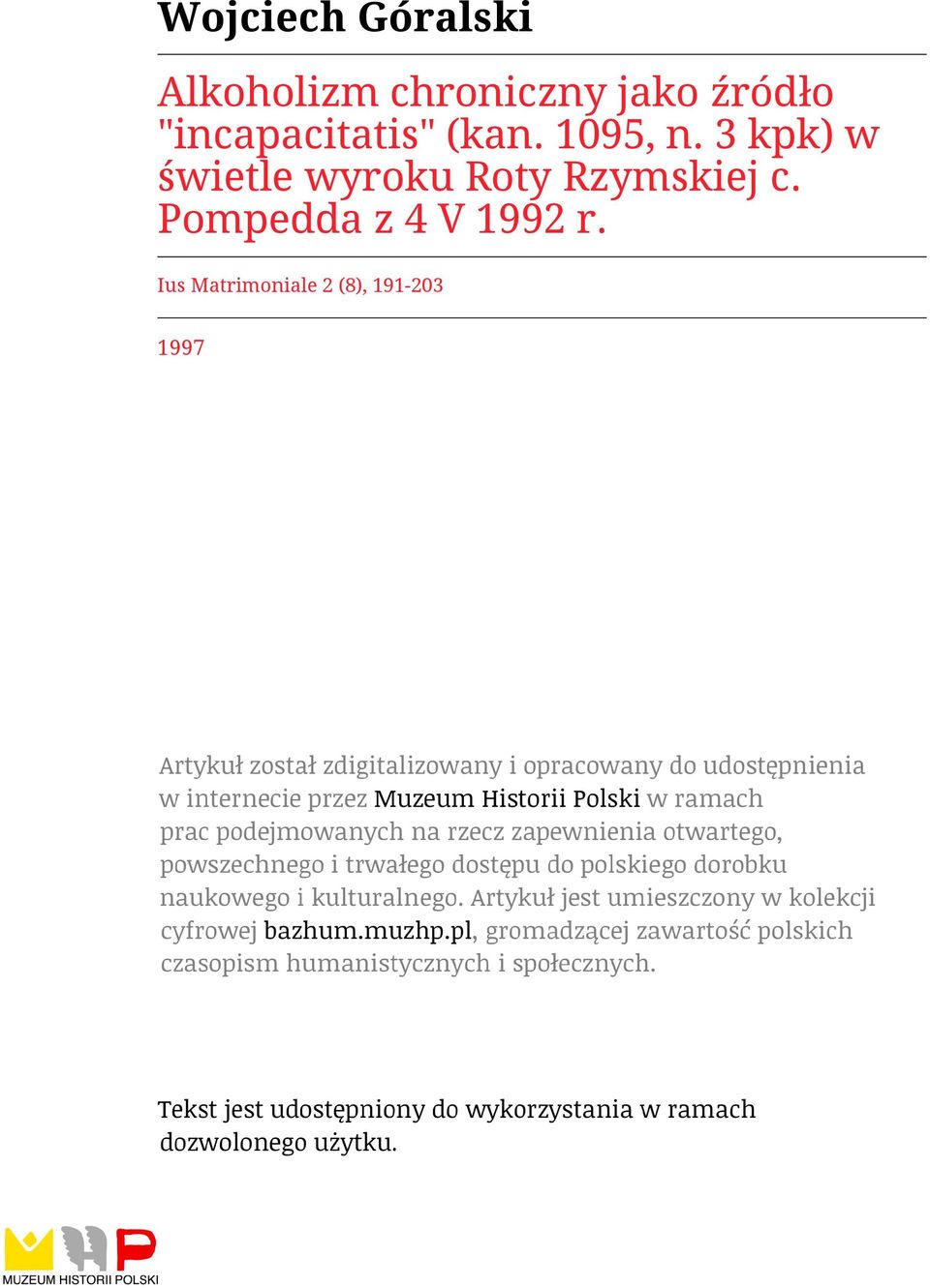 3 kpk) w świetle wyroku Roty Rzymskiej c.