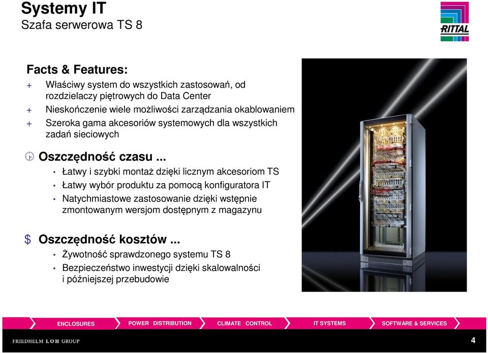 .. Łatwy i szybki montaż dzięki licznym akcesoriom TS Łatwy wybór produktu za pomocą konfiguratora IT Natychmiastowe zastosowanie dzięki wstępnie