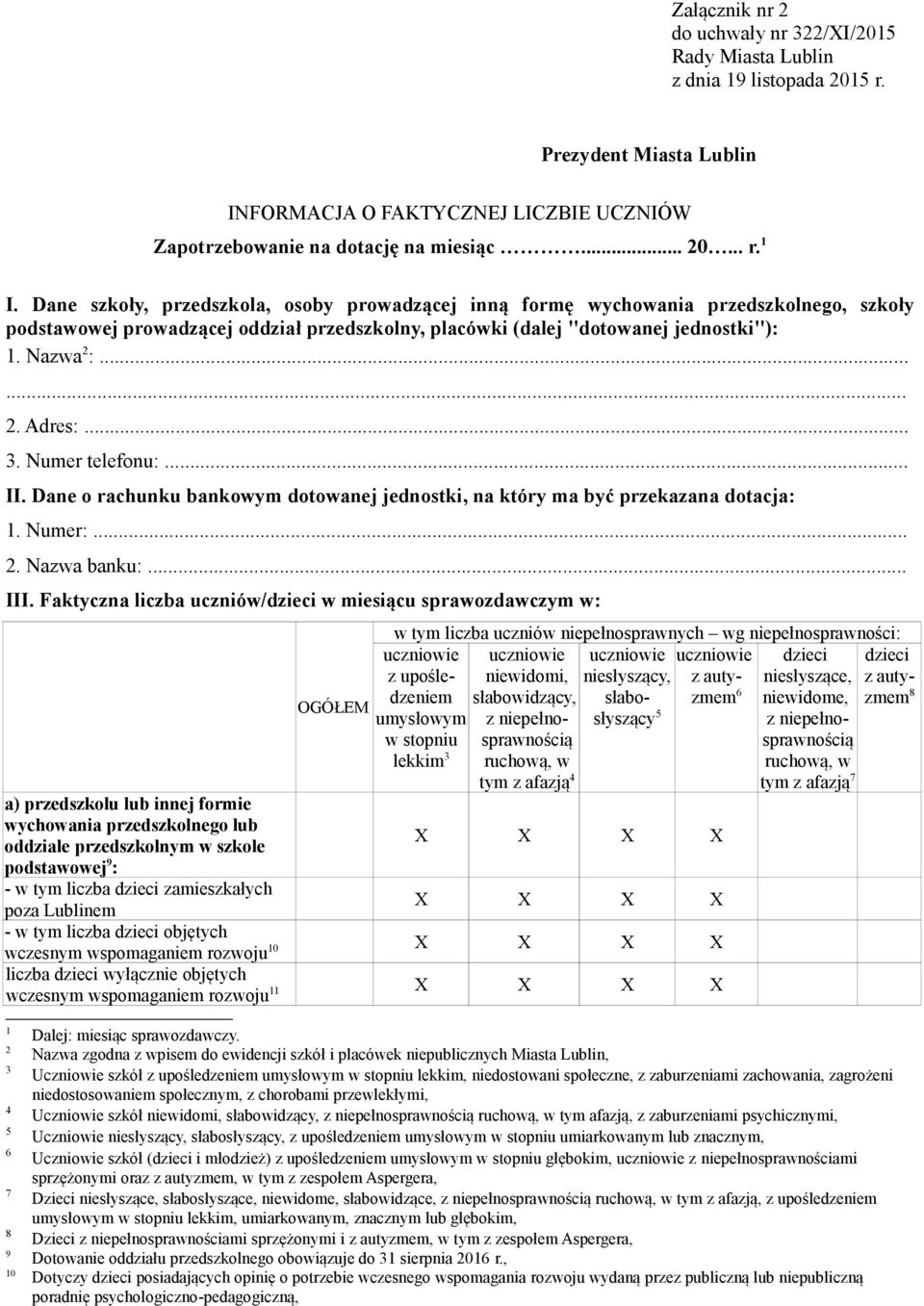 .. 3. Numer telefonu:... II. Dane o rachunku bankowym dotowanej jednostki, na który ma być przekazana dotacja: 1. Numer:... 2. Nazwa banku:... III.