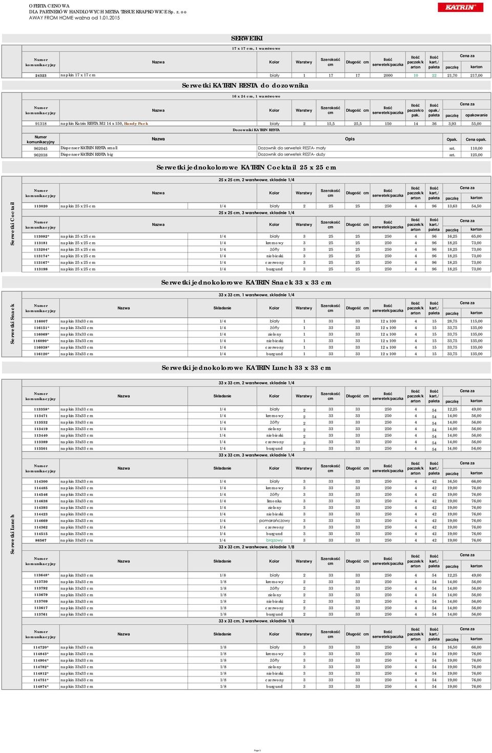 110,00 962038 Dispenser KATRIN RESTA big Dozownik do serwetek RESTA- duży szt.