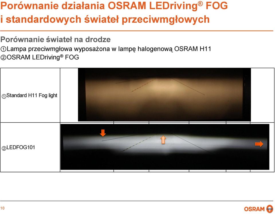 1Lampa przeciwmgłowa wyposażona w lampę halogenową OSRAM