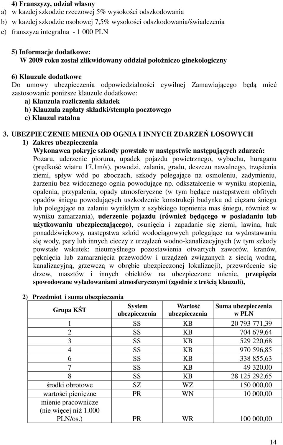 poniŝsze klauzule dodatkowe: a) Klauzula rozliczenia składek b) Klauzula zapłaty składki/stempla pocztowego c) Klauzul ratalna 3.