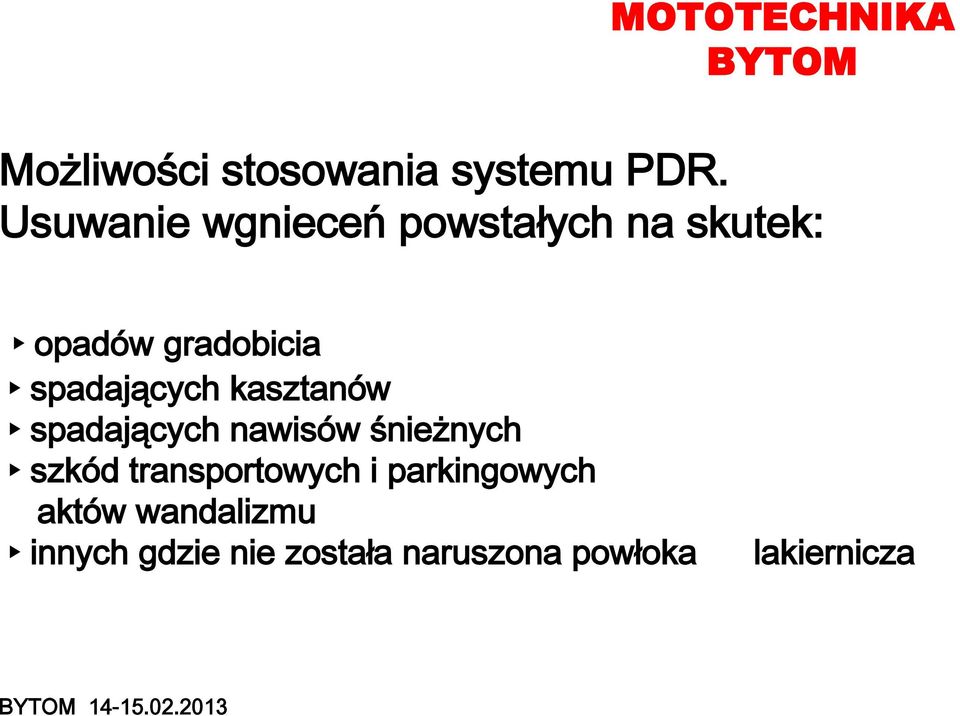 spadających kasztanów spadających nawisów śnieżnych szkód