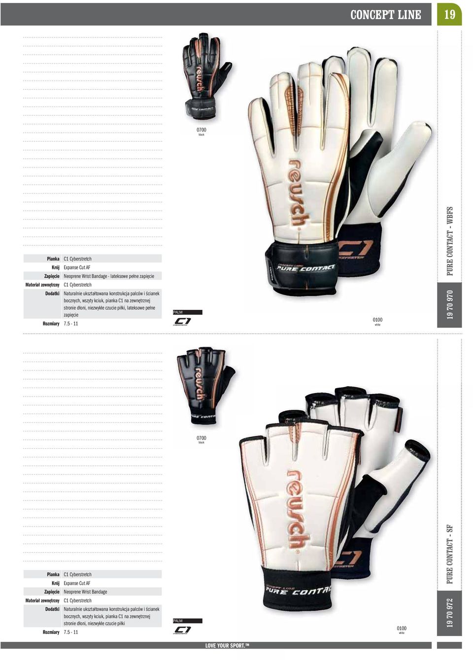 zapięcie 0100 white 19 70 970 PURE CONTACT - WBFS Pianka C1 Cyberstretch Krój Expanse Cut AF Zapięcie Neoprene Wrist Bandage zewnętrzny C1 Cyberstretch Dodatki
