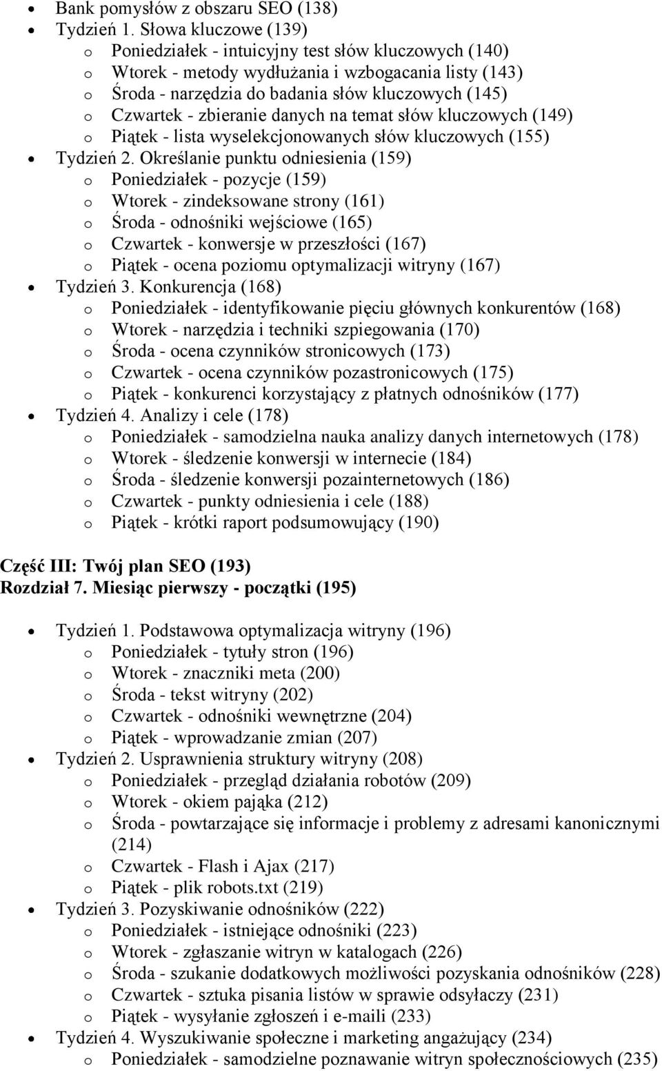 zbieranie danych na temat słów kluczowych (149) o Piątek - lista wyselekcjonowanych słów kluczowych (155) Tydzień 2.