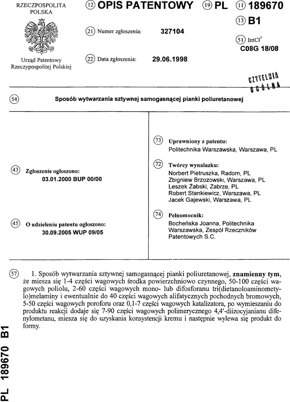 Zgłoszenie ogłoszono: 03.01.
