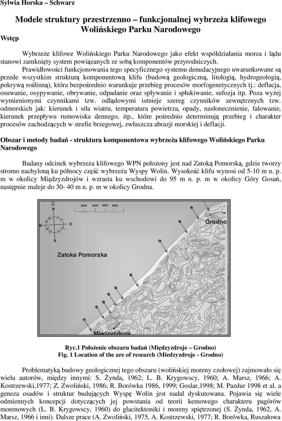 Prawidłowości funkcjonowania tego specyficznego systemu denudacyjnego uwarunkowane są przede wszystkim strukturą komponentową klifu (budową geologiczną, litologią, hydrogeologią, pokrywą roślinną),