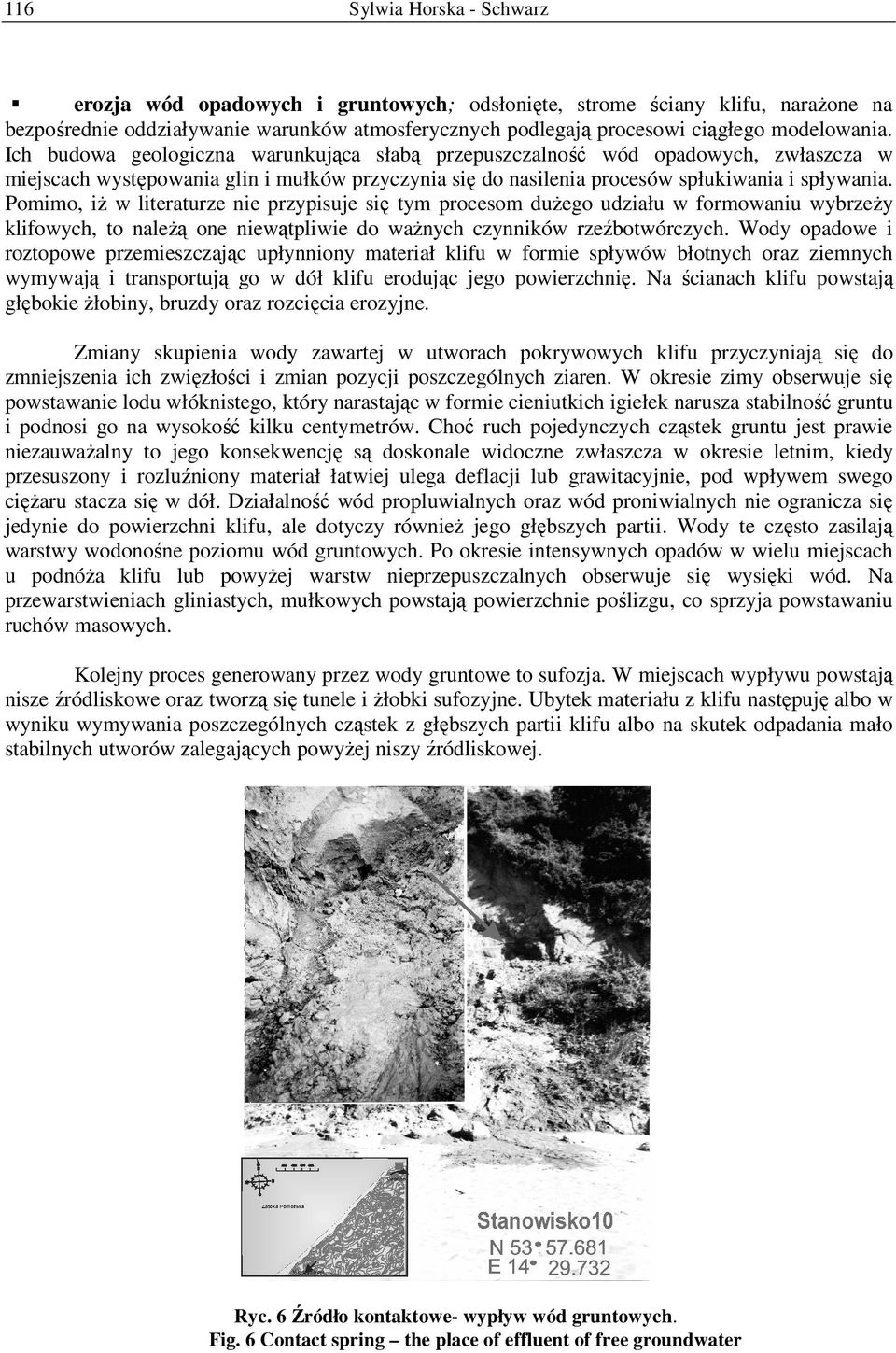 Pomimo, iż w literaturze nie przypisuje się tym procesom dużego udziału w formowaniu wybrzeży klifowych, to należą one niewątpliwie do ważnych czynników rzeźbotwórczych.