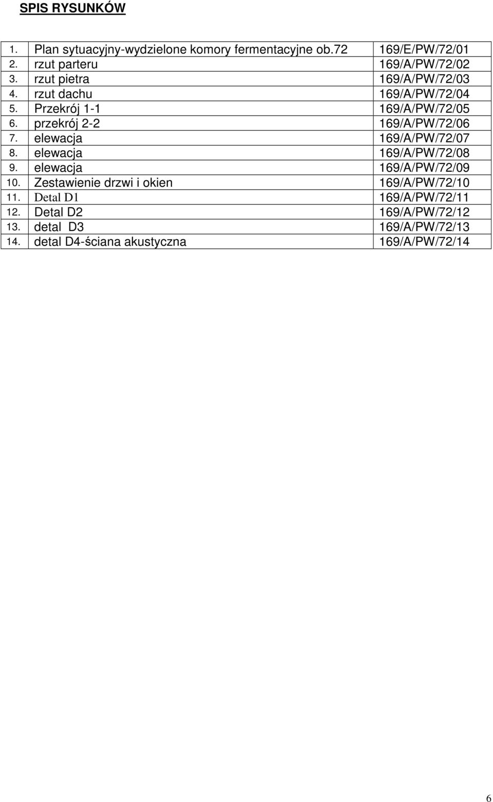 elewacja 169/A/PW/72/07 8. elewacja 169/A/PW/72/08 9. elewacja 169/A/PW/72/09 10.