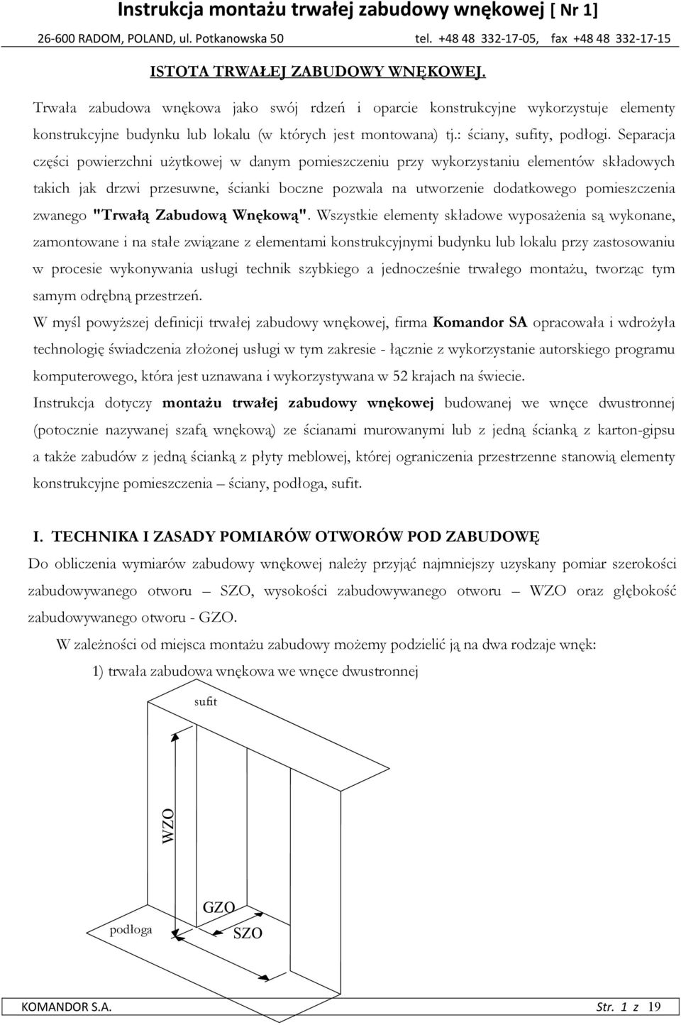 Instrukcja montażu trwałej zabudowy wnękowej [ Nr 1] - PDF Darmowe  pobieranie