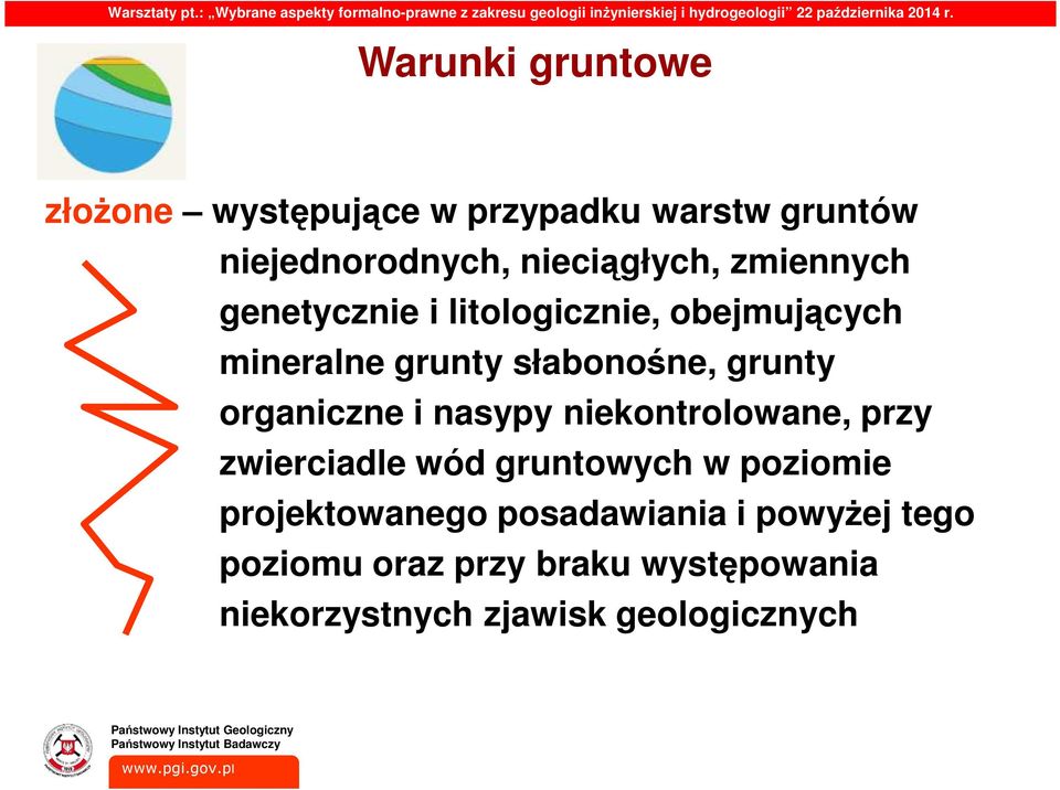 organiczne i nasypy niekontrolowane, przy zwierciadle wód gruntowych w poziomie projektowanego