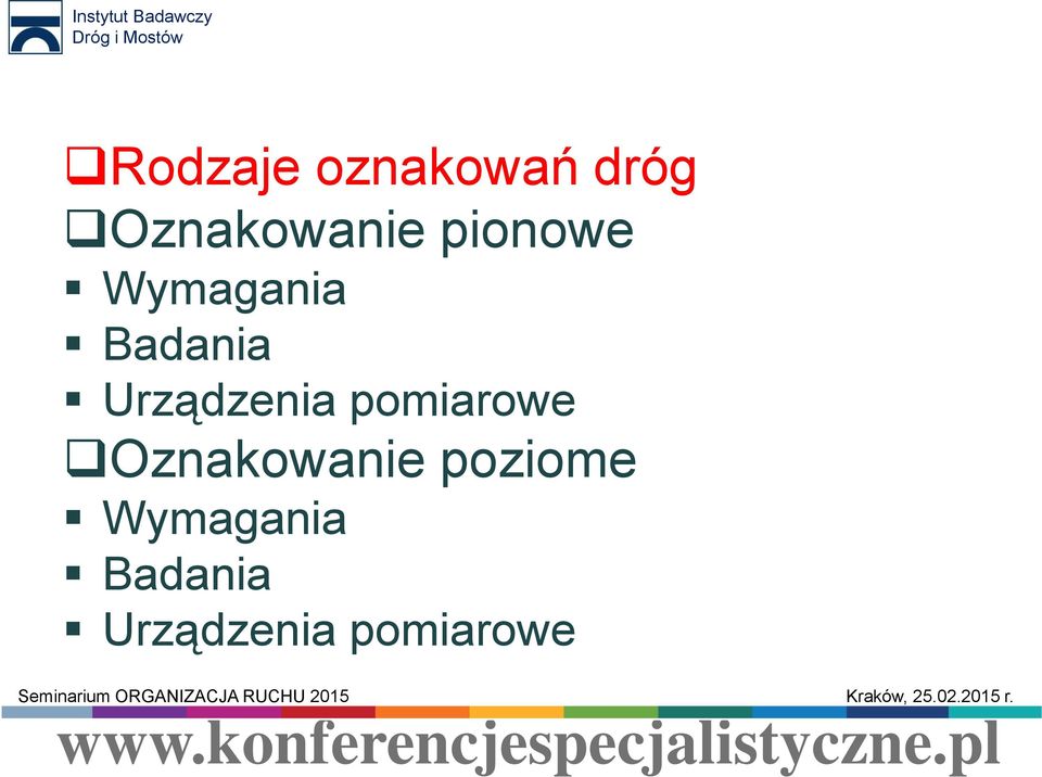 Urządzenia pomiarowe Oznakowanie