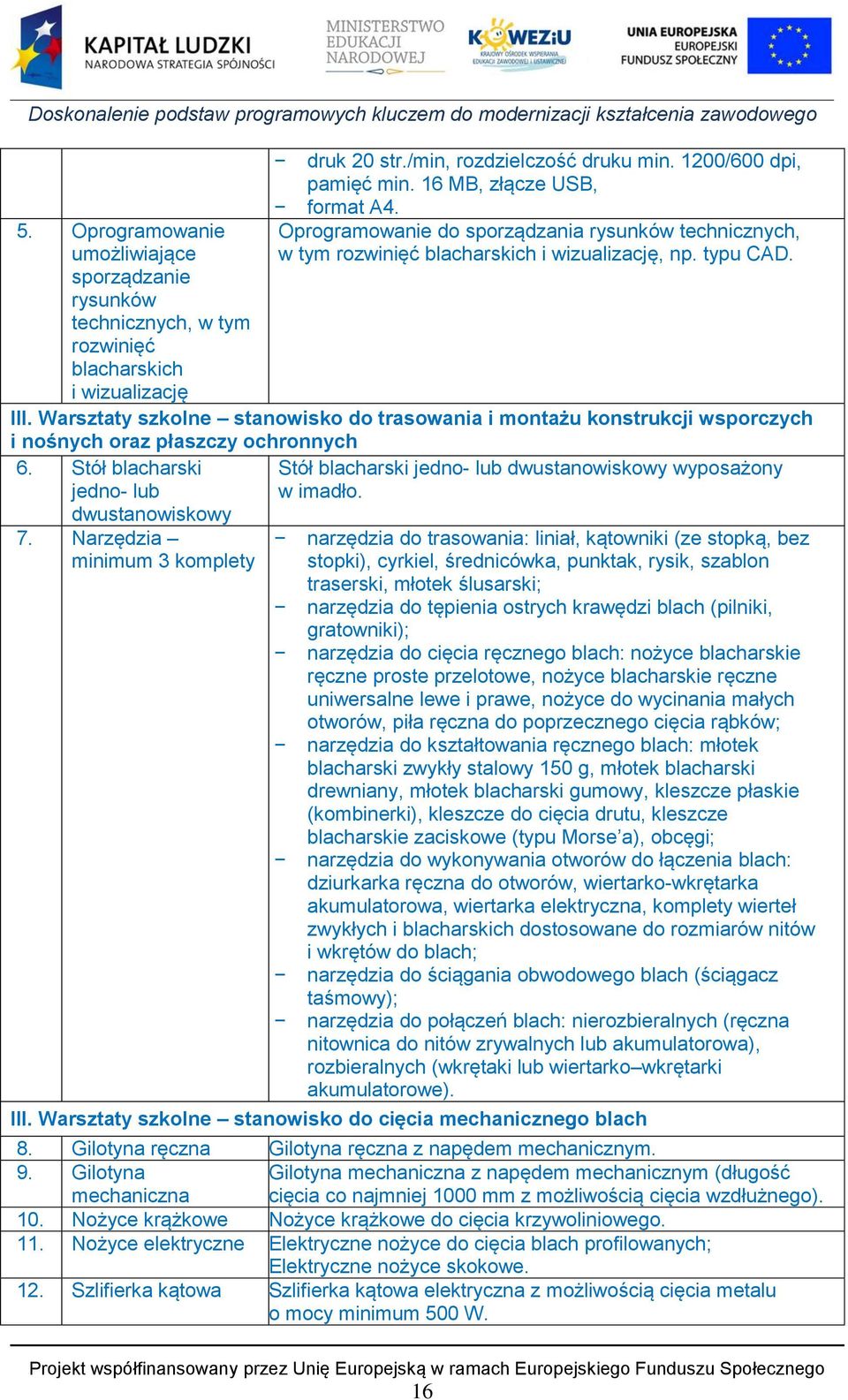 Warsztaty szkolne stanowisko do trasowania i montażu konstrukcji wsporczych i nośnych oraz płaszczy ochronnych 6.