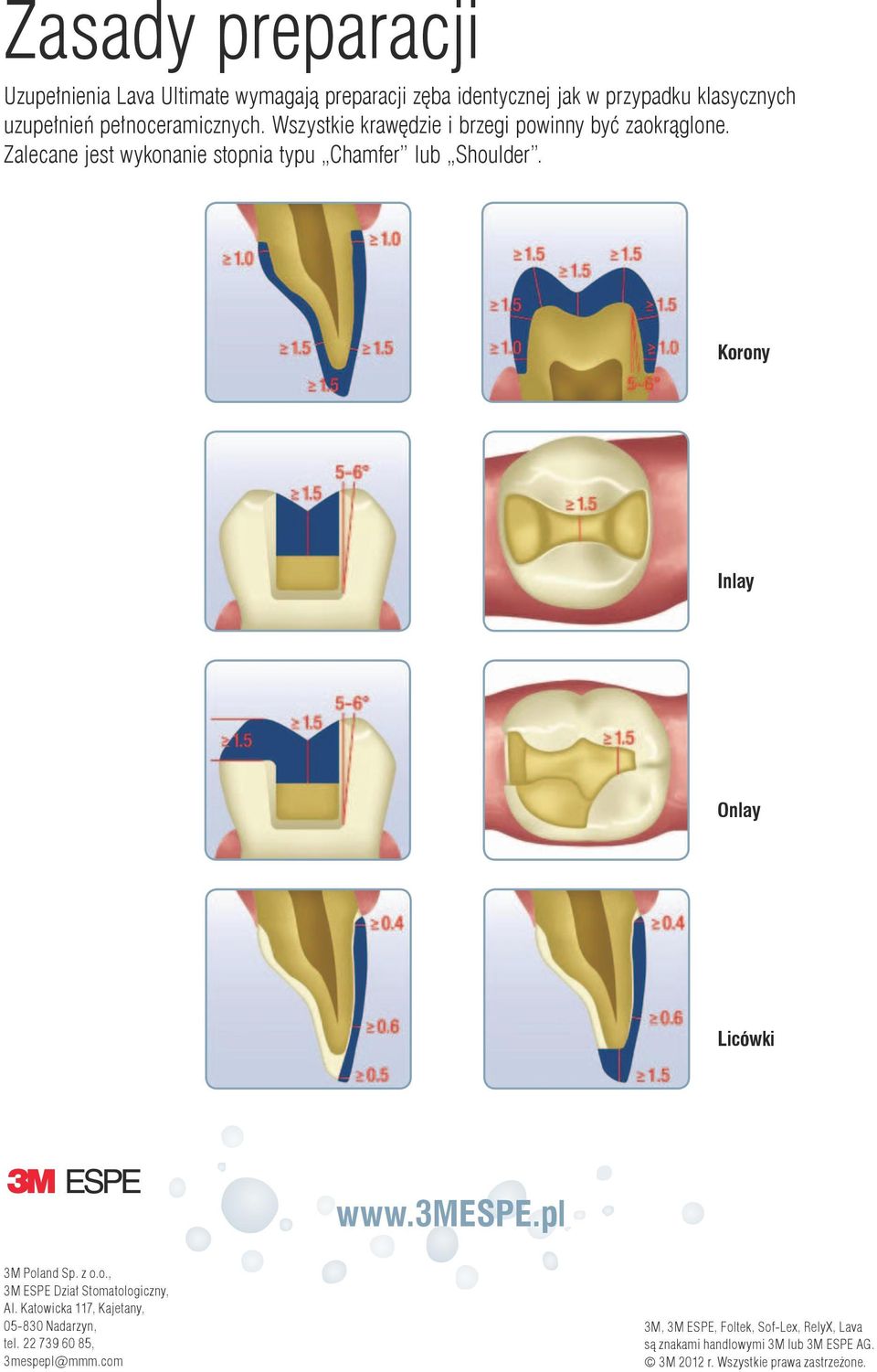 Korony Inlay Onlay Licówki www.3mespe.pl 3M Poland Sp. z o.o., 3M ESPE Dział Stomatologiczny, Al.