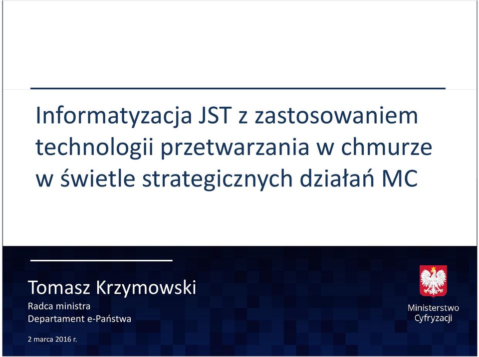 świetle strategicznych działań MC Tomasz