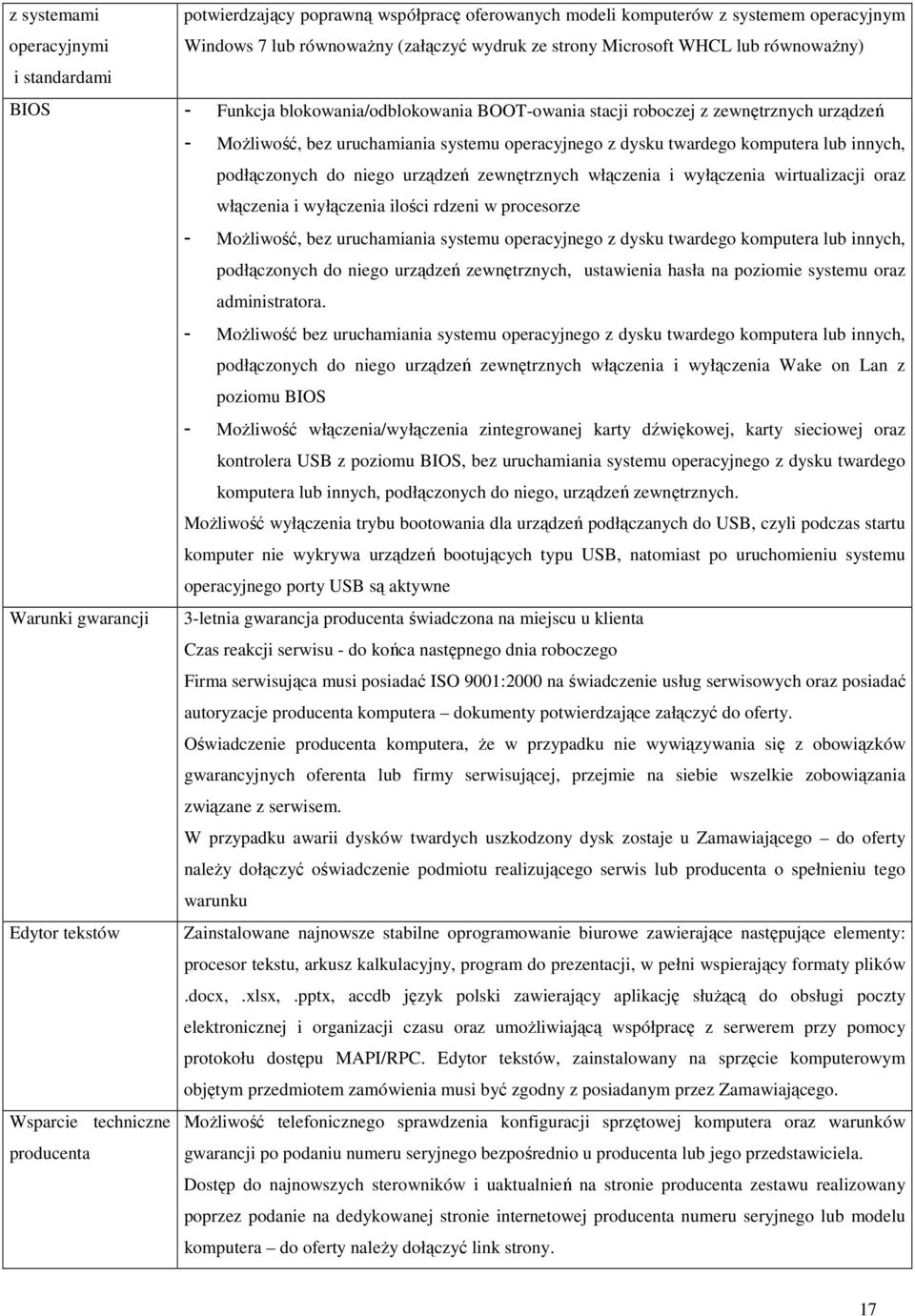 podłączonych do niego urządzeń zewnętrznych włączenia i wyłączenia wirtualizacji oraz włączenia i wyłączenia ilości rdzeni w procesorze - Możliwość, bez uruchamiania systemu operacyjnego z dysku