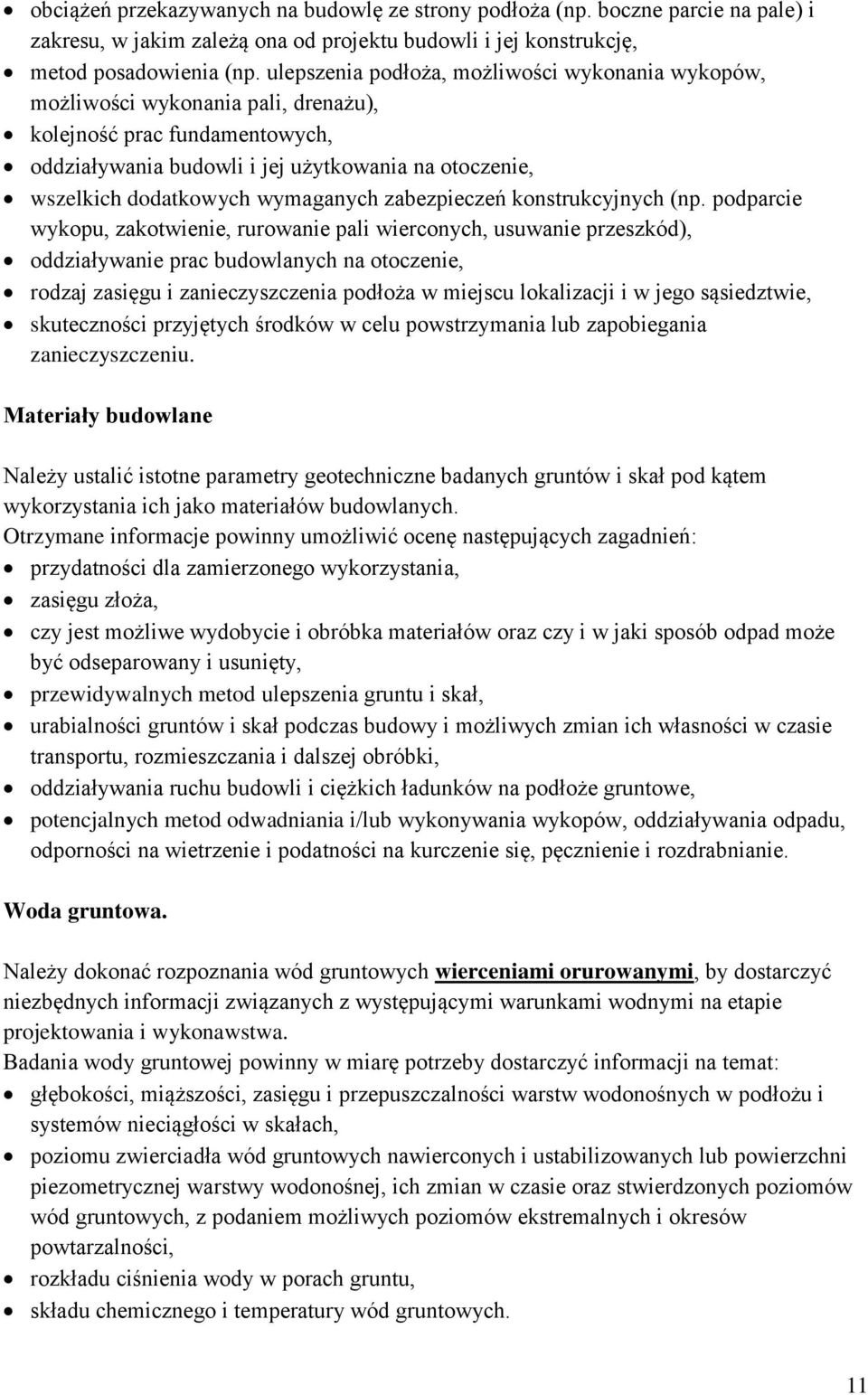 wymaganych zabezpieczeń konstrukcyjnych (np.