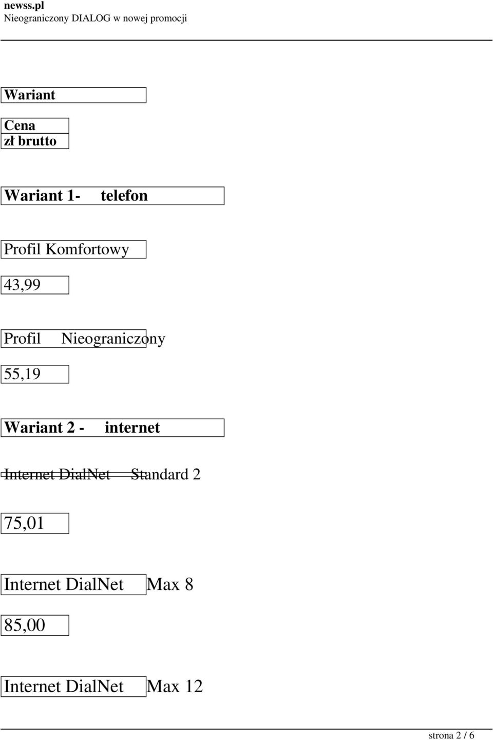 2 - internet Internet DialNet Standard 2 75,01