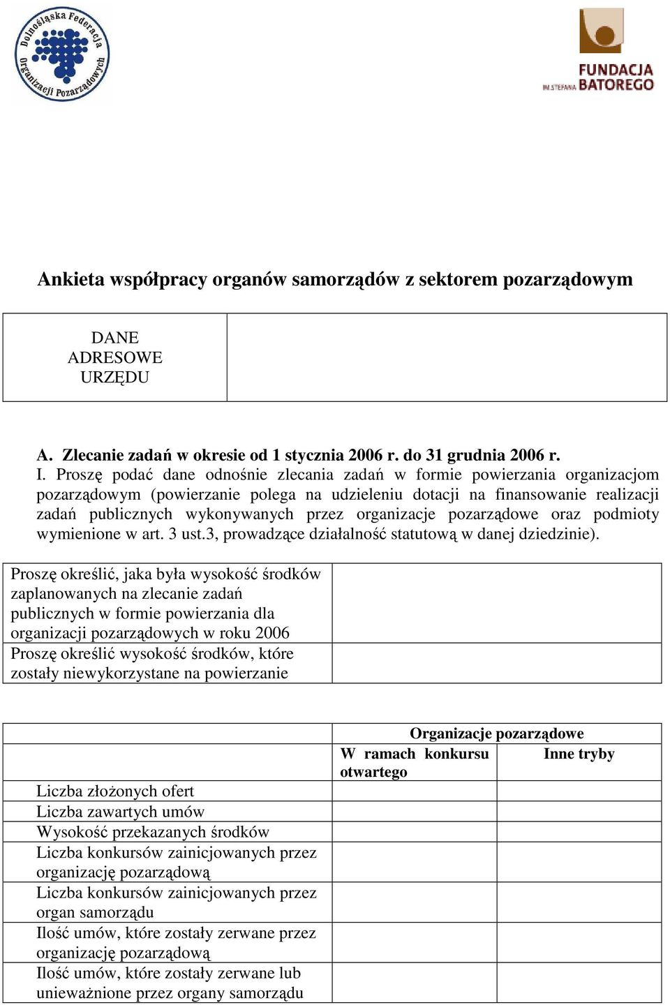 organizacje pozarządowe oraz podmioty wymienione w art. 3 ust.3, prowadzące działalność statutową w danej dziedzinie).