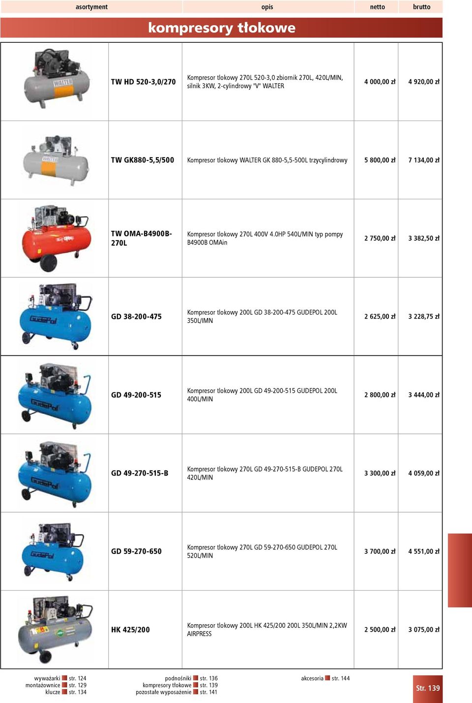 0HP 540L/MIN typ pompy B4900B OMAin 2 750,00 zł 3 382,50 zł GD 38-200-475 Kompresor tlokowy 200L GD 38-200-475 GUDEPOL 200L 350L/IMN 2 625,00 zł 3 228,75 zł GD 49-200-515 Kompresor tlokowy 200L GD