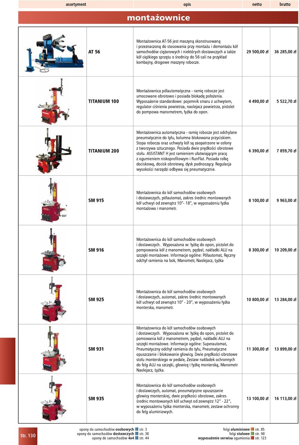 29 500,00 zł 36 285,00 zł TITANIUM 100 Montażownica półautomatyczna - ramię robocze jest umocowane obrotowo i posiada blokadę położenia.