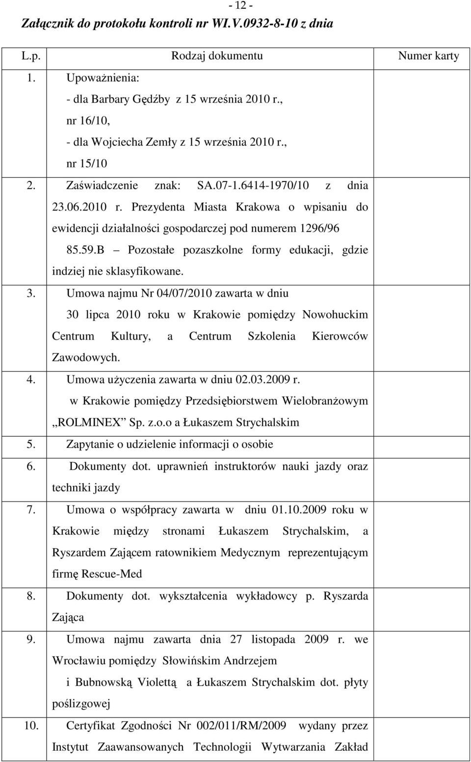 59.B Pozostałe pozaszkolne formy edukacji, gdzie indziej nie sklasyfikowane. 3.