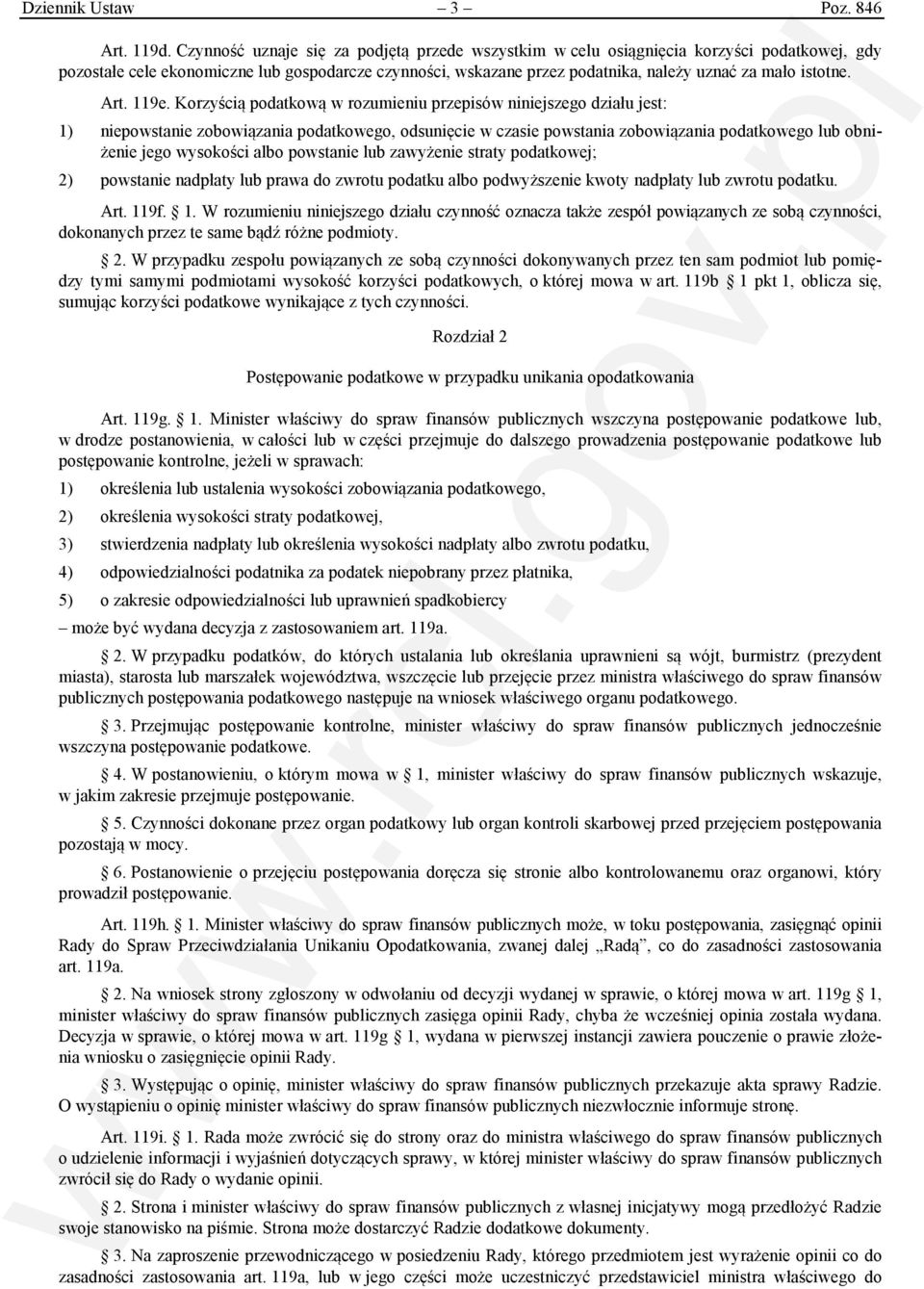 istotne. Art. 119e.