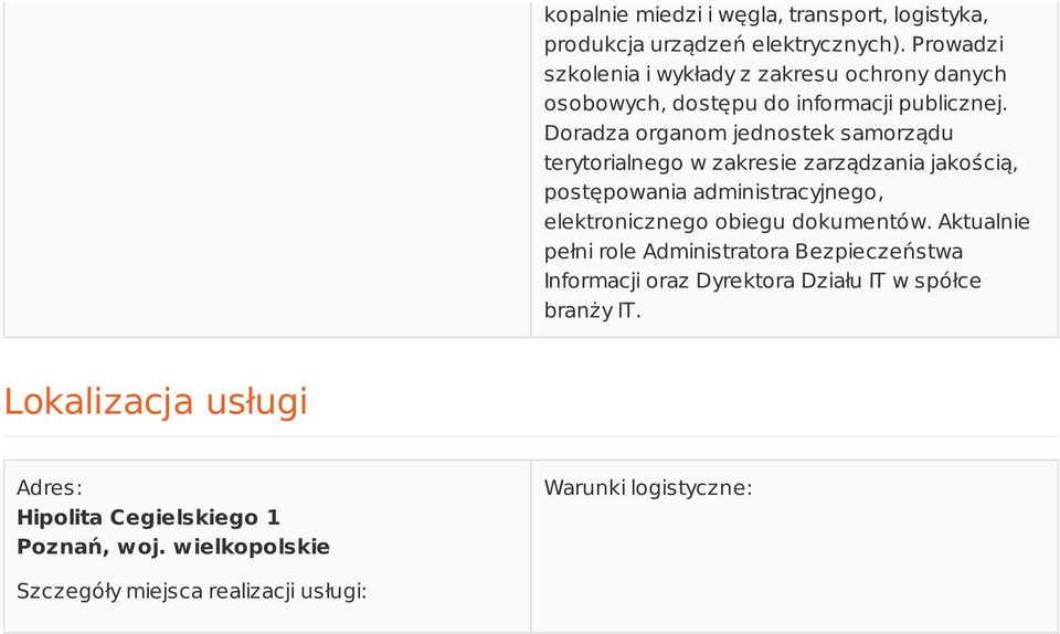 Doradza organom jednostek samorządu terytorialnego w zakresie zarządzania jakością, postępowania administracyjnego, elektronicznego obiegu