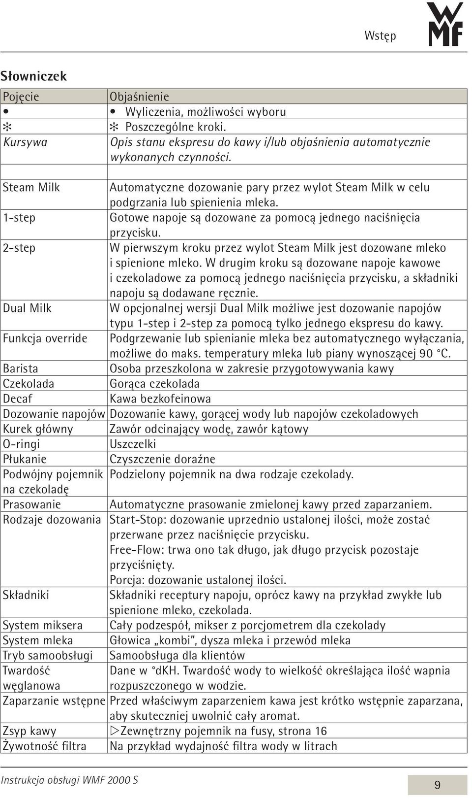 2-step W pierwszym kroku przez wylot Steam Milk jest dozowane mleko i spienione mleko.