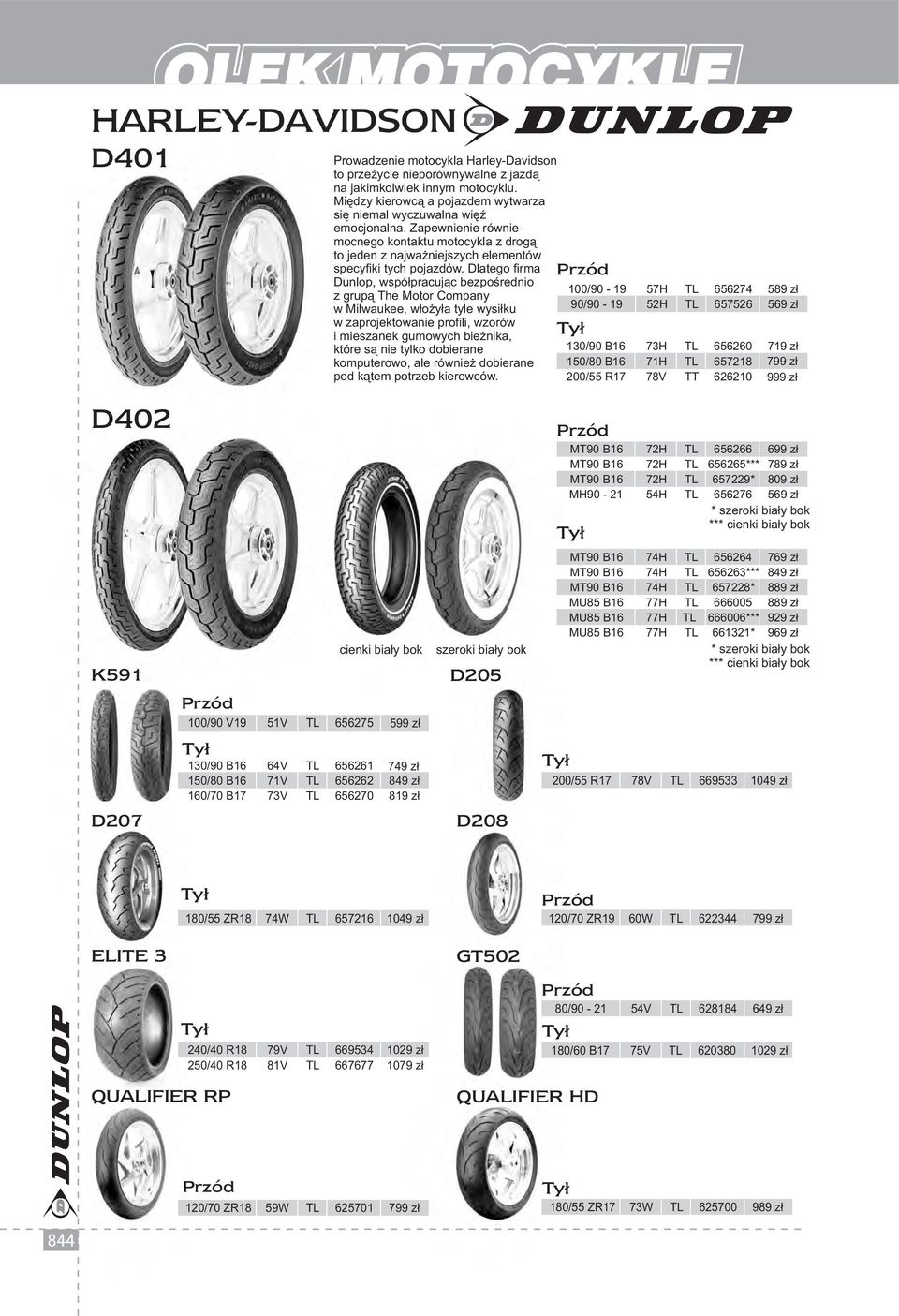 Dlatego firma Dunlop, współpracując bezpośrednio z grupą The Motor Company w Milwaukee, włożyła tyle wysiłku w zaprojektowanie profili, wzorów i mieszanek gumowych bieżnika, które są nie tylko
