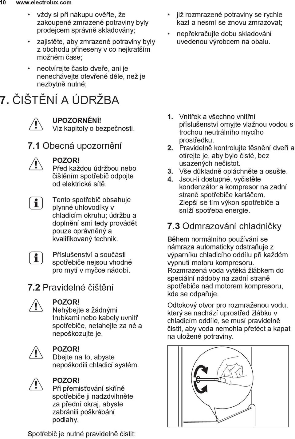 Před každou údržbou nebo čištěním spotřebič odpojte od elektrické sítě.