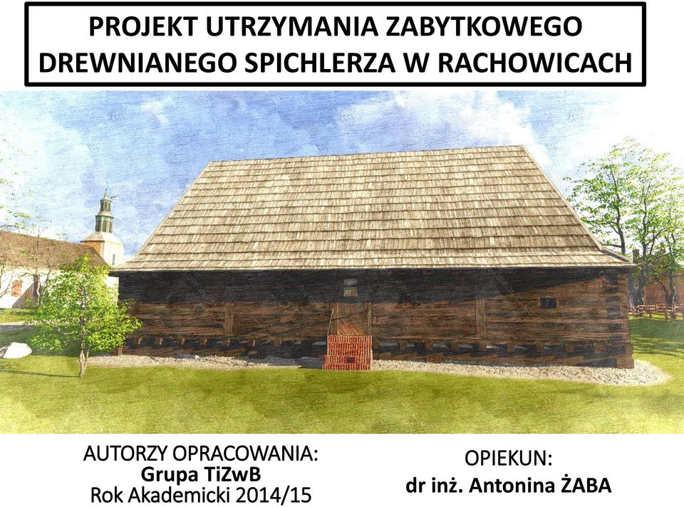AUTORZY OPRACOWANIA: Grupa TiZwB Rok