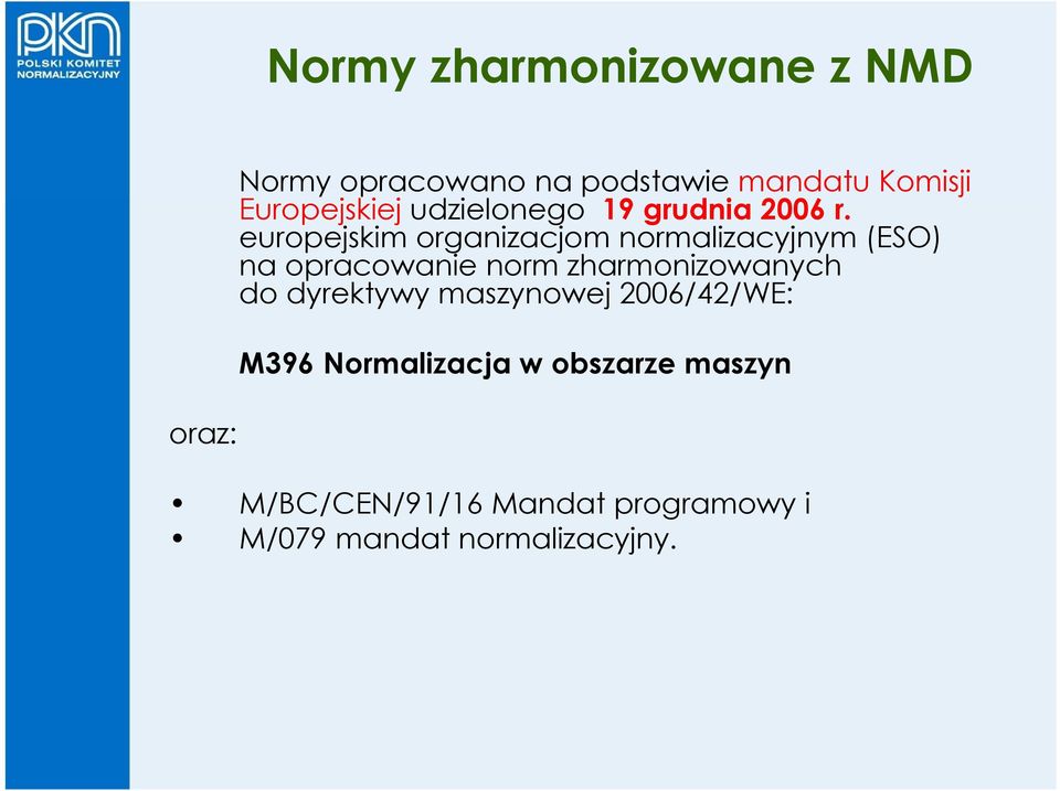 europejskim organizacjom normalizacyjnym (ESO) na opracowanie norm